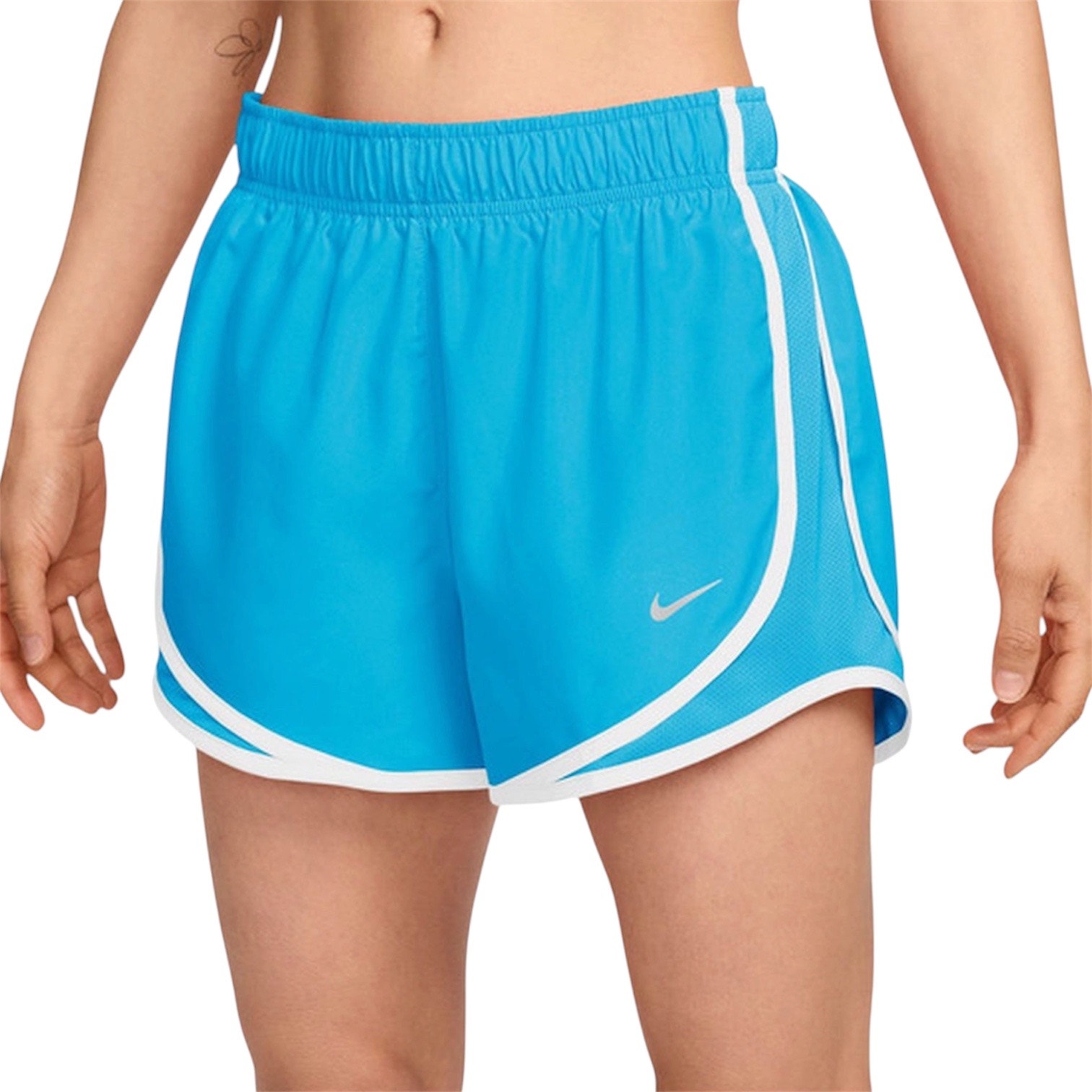 Nike Tempo Dri-Fit Blue Running Shorts White Trim Athletic Size Large Minimalist